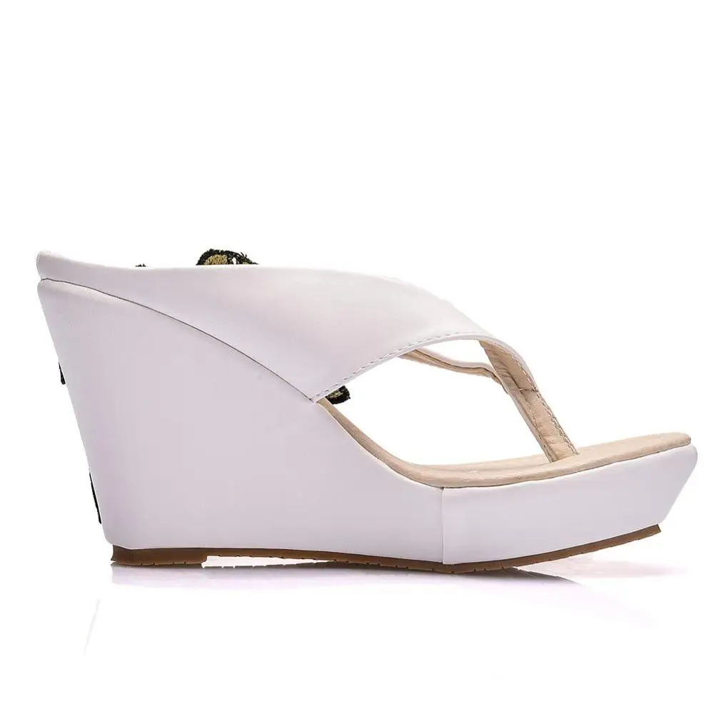 Шлепанцы женские на платформе повседневные сандалии с кристаллами высокий