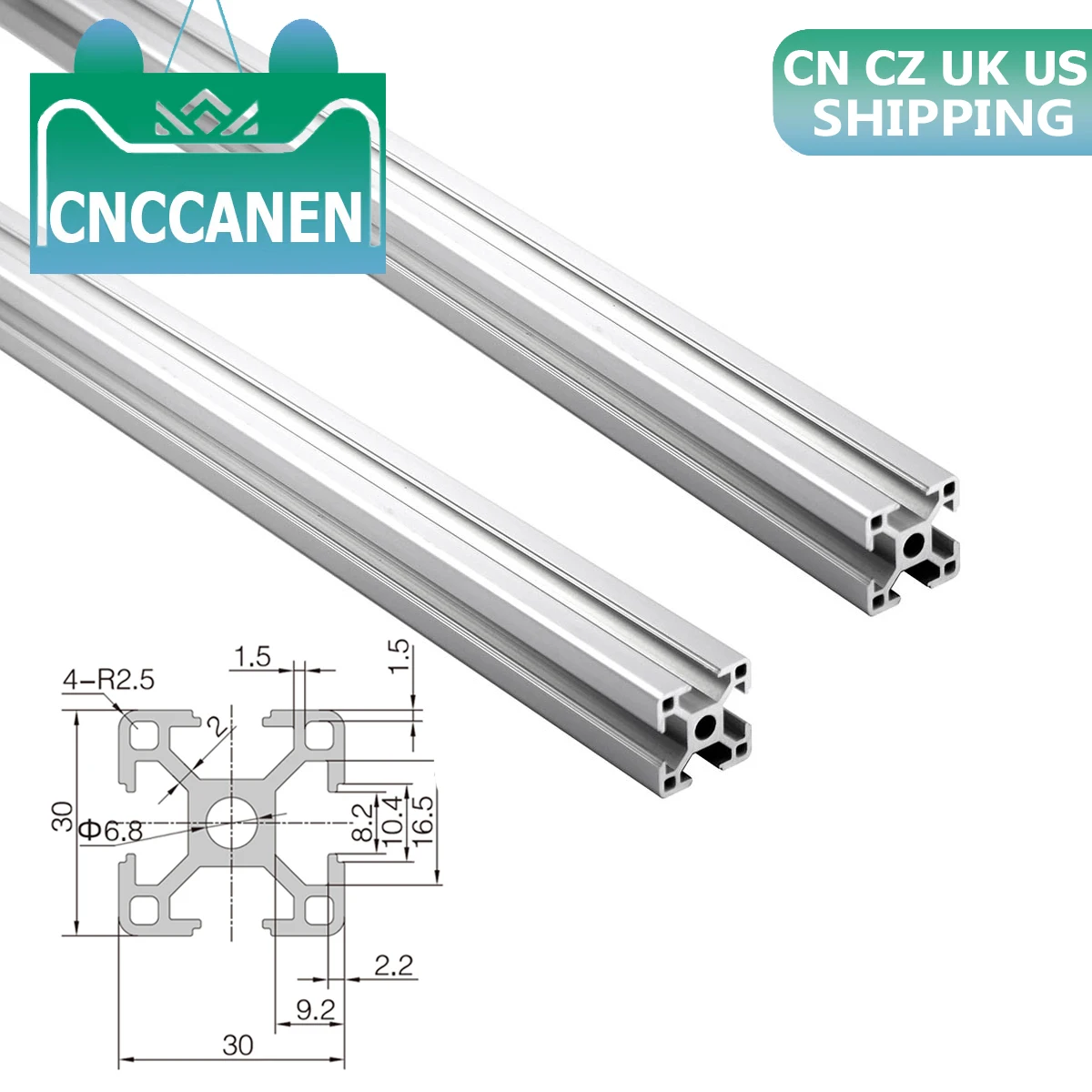 

2PCS 3030 T-Slot Aluminum Extrusion Profile Frame European Standard Linear Rail for CNC 3D Printer Camera Slider Furniture DIY