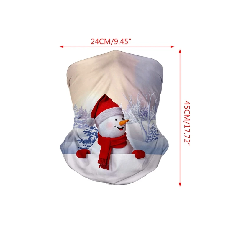

Men Women Christmas Bandana Face Mask Neck Gaiter Funny Skull Santa Claus 3D Digital Print Balaclava Windproof Scarf