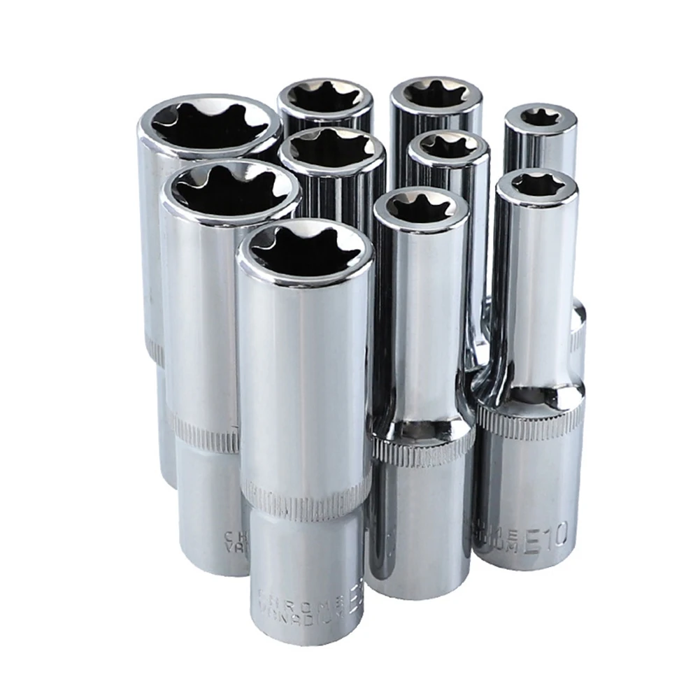 

10pcs/set Hex Socket Adapter Bolt Grip Bolt Extractor Remover Set 78mm Lug Nuts Impact Rated Drive Drawer Drills Nice Multitools