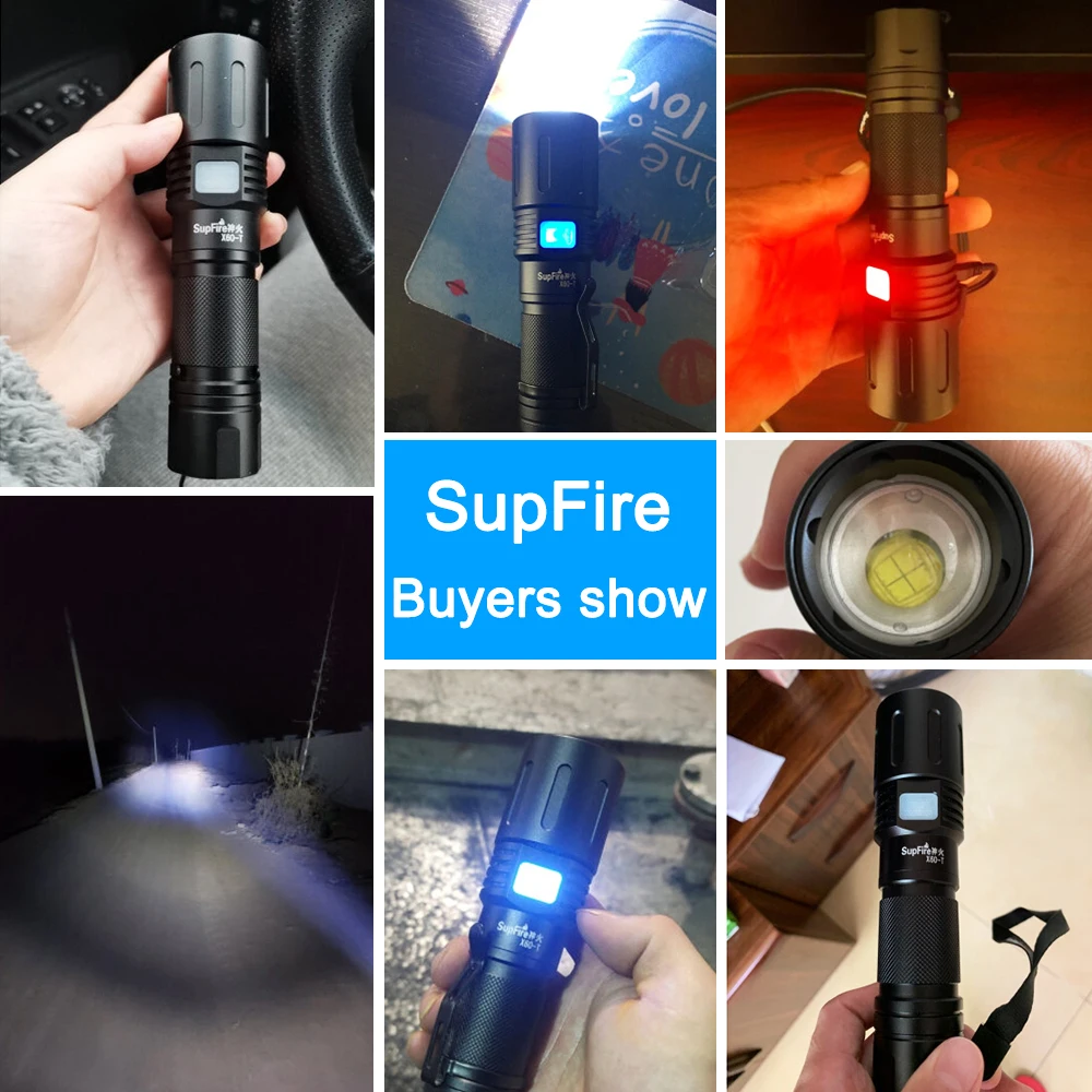 Суперъяркий светодиодный фонарик SupFire X60-T 36 Вт CREE xhp90 водонепроницаемый уличный