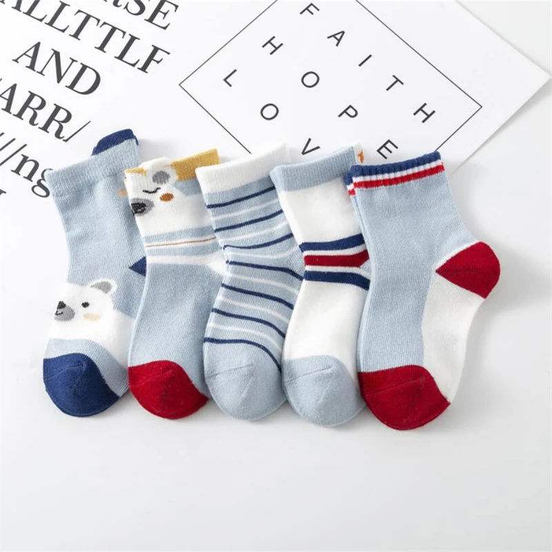 5 пар детских носков хлопковые носки с мультяшным рисунком для девочек и
