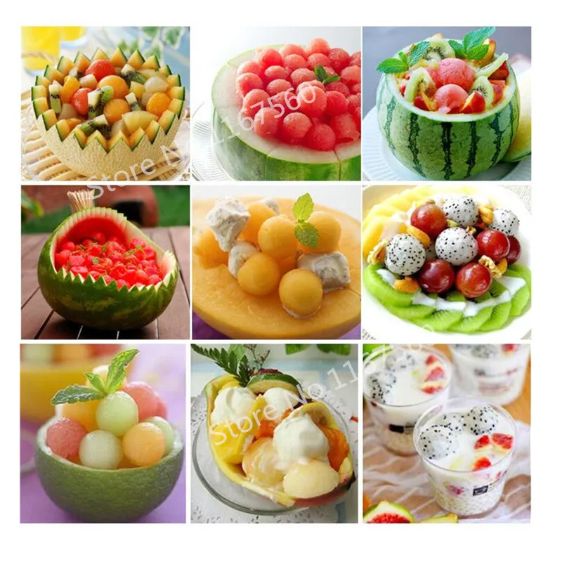 Двойная двухсторонняя ложка для дыни стальная фруктов без Сталина десерт