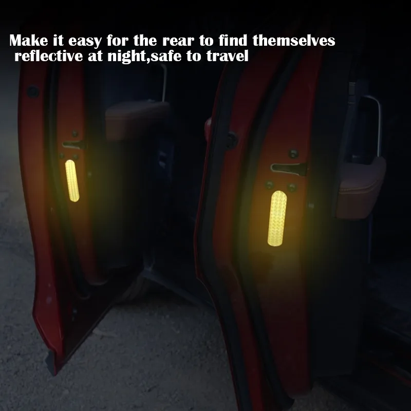 

2pcs Car Reflective Sticker Car Door Stickers Decal Warning Reflective Strips 4 Colors Safety Mark Auto Reflector Stickers