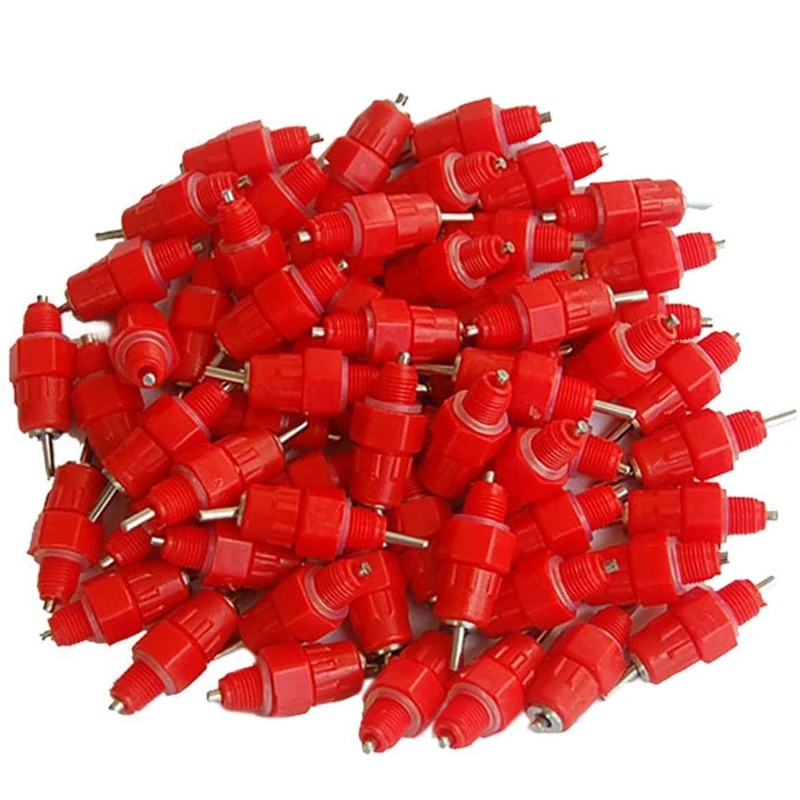 

Practical Chicken Water Poultry Hen Screw Style Nipple Drinker Feeder 50Pack