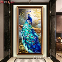 diy diamond embroidery animla peacock cross stitch diamond painting full blue peacock animlas handicraft art gift home decor