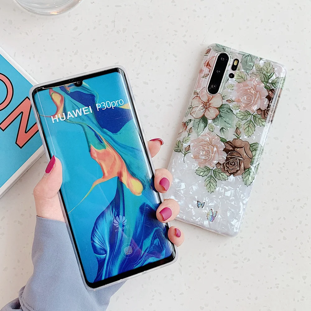 Vintage Rose Flower Soft TPU Silicone Phone Case For Huawei Mate 20 P30 Pro P20 P20Pro Mate20 Lite 2019 Protective Cover |