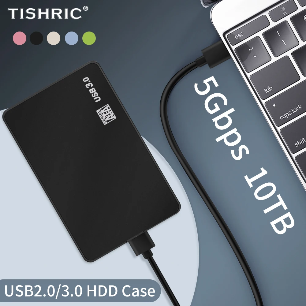 

TISHRIC HDD Case USB 3.0/2.0 For SSD External Hard Disk Drive HDD Box/Enclosure Pocket 2.5 HD Optibay SATA to USB