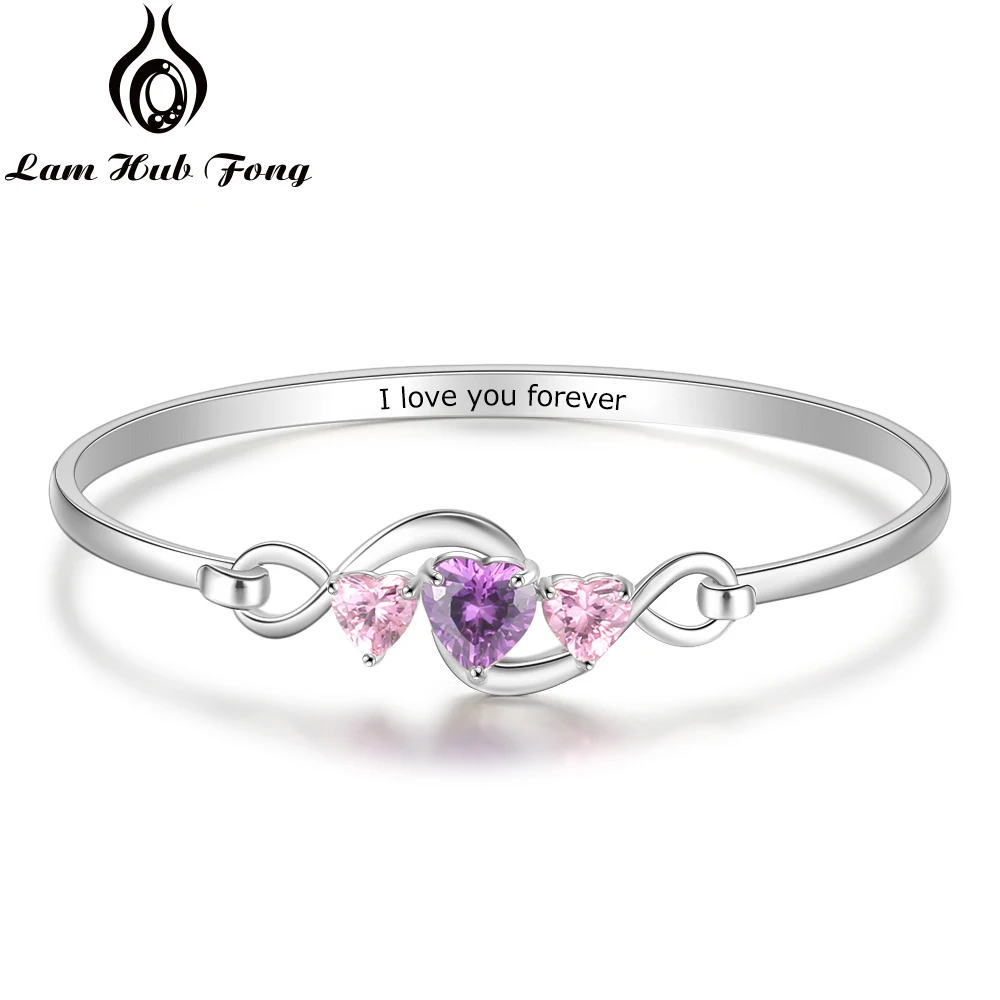 

Personalized Silver Color Infinity Bracelets & Bangles Custom Heart CZ Name Bracelet Forever Jewelry Gift (Lam Hub Fong)