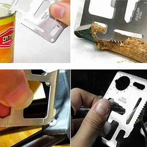 

11 in 1 Pocket Tool Card Knife Hunting Survival Camping Military Multi-function