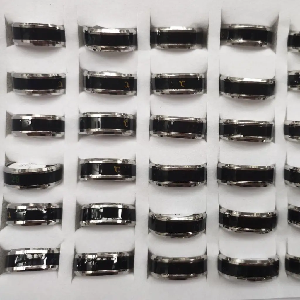 

36 шт./компл. обручальное кольцо из нержавеющей стали с умным датчиком температуры тела