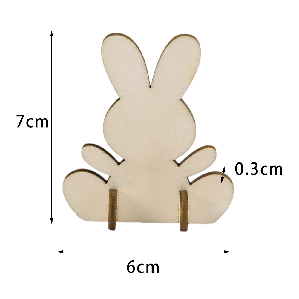 

10 PCs Easter Bunny Piece Cute 3D DIY Innovative Wooden Home Decor Decorative Paper-cut Craft Bunny Decoration