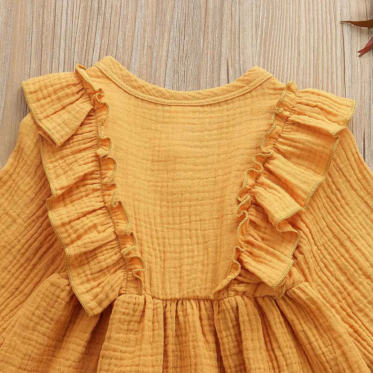 Girl Dress 2019 Cute Toddler Baby Girls Kids Long Sleeve Ruffles Tutu Dresses Cotton Linen Clothes Outfits | Детская одежда и