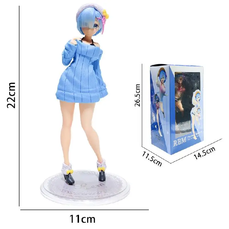

Rem Knit Dress Re:life In A Different World From Zero Anime Peripheral Action Figures Model Toy Collection Desktop Decor Gift