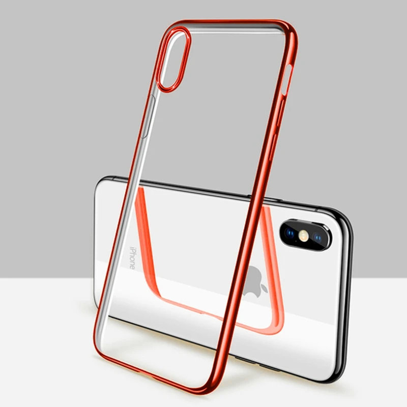 Мягкий прозрачный чехол с покрытием для iphone X XS MAX 10 XR 7 8 6 6s Plus модный