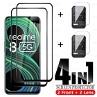 4 в 1 чехол из закаленного стекла с полным покрытием для Realme 8 7 5G HD Защитное стекло для realme 6 7 8 Pro Narzo 30A 30