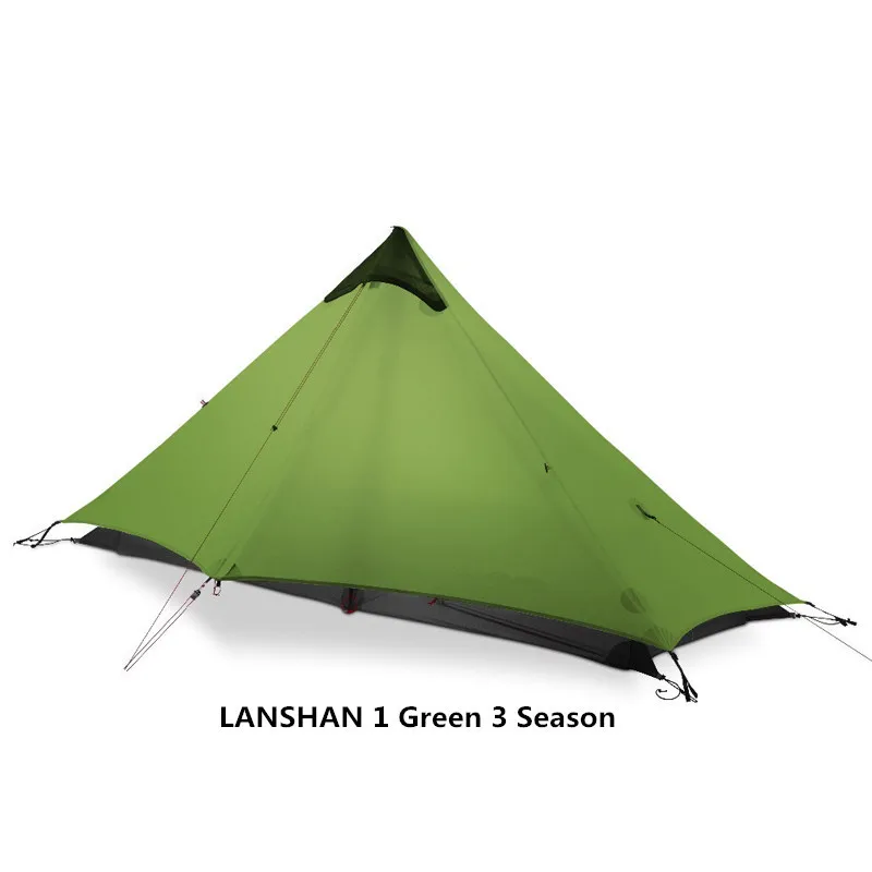 15D green 1 people 3F UL gear LanShan 1 Сверхлегкий 15D с силиконовым покрытием 1 человек для одного человека альпинистская палатка 3 сезона для кемпинга, пешего туризма, трекинга - Цвет: 15D green 1 people