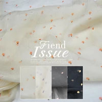 silk georgette chiffon fabric dress 4 color flower super beautiful 100 pleated thin skirt scarf diy patchwork tissue