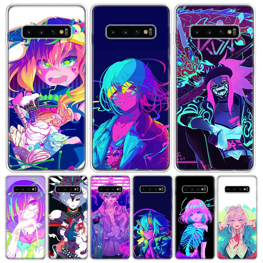 Чехол для телефона Neon Oni Girl с аниме Samsung Galaxy A51 A71 A50 A10 A20E A30 A40 A70 M30S A01 A21 A6 A7 A8 A9 Plus +