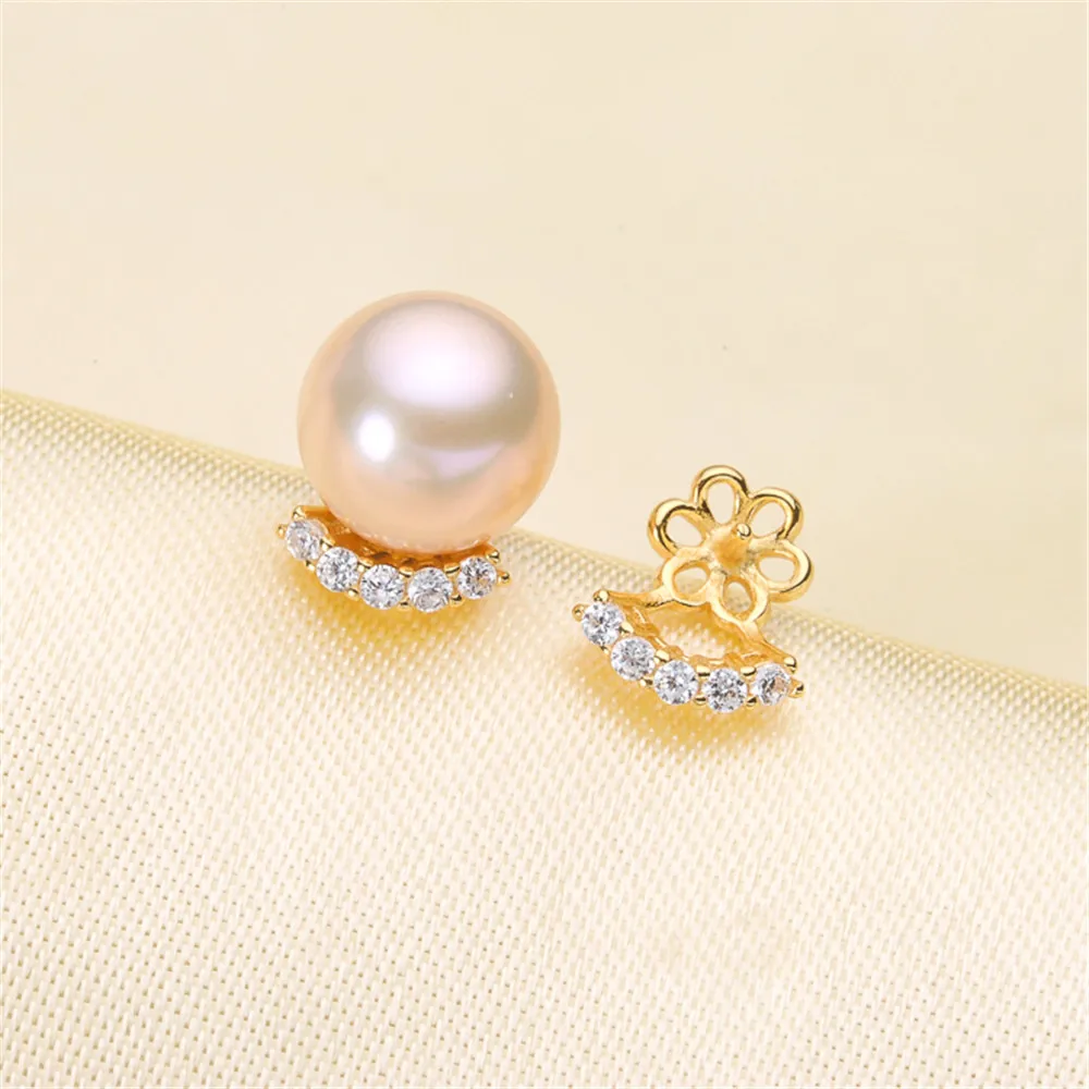 

Classic Pearl Earrings Accessory Mountings, 925 Silver Earrings Settings Jewelry Findings Parts Fittings connection Accessorie