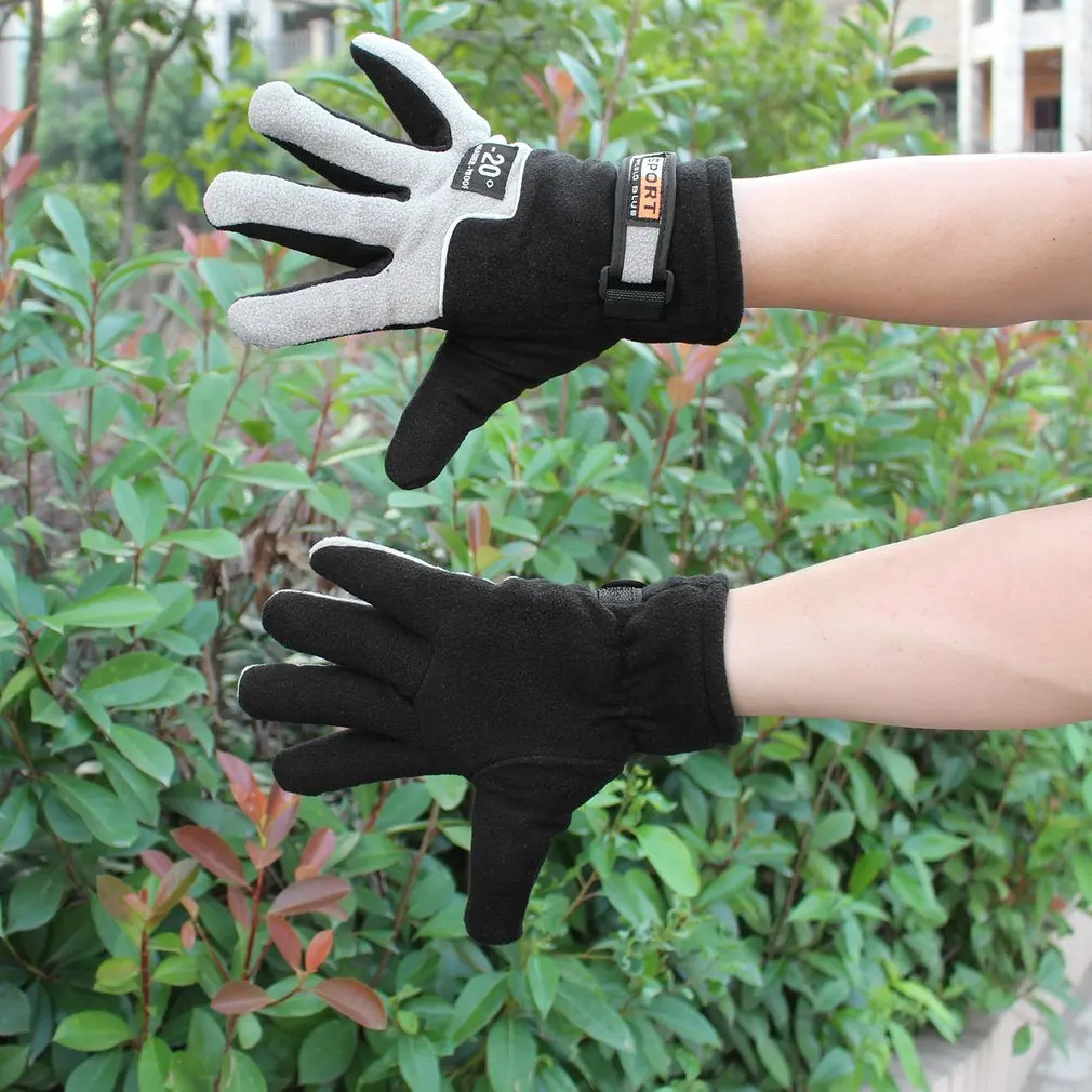 Зимние теплые ветрозащитные полный палец мужские и женские спортивные перчатки