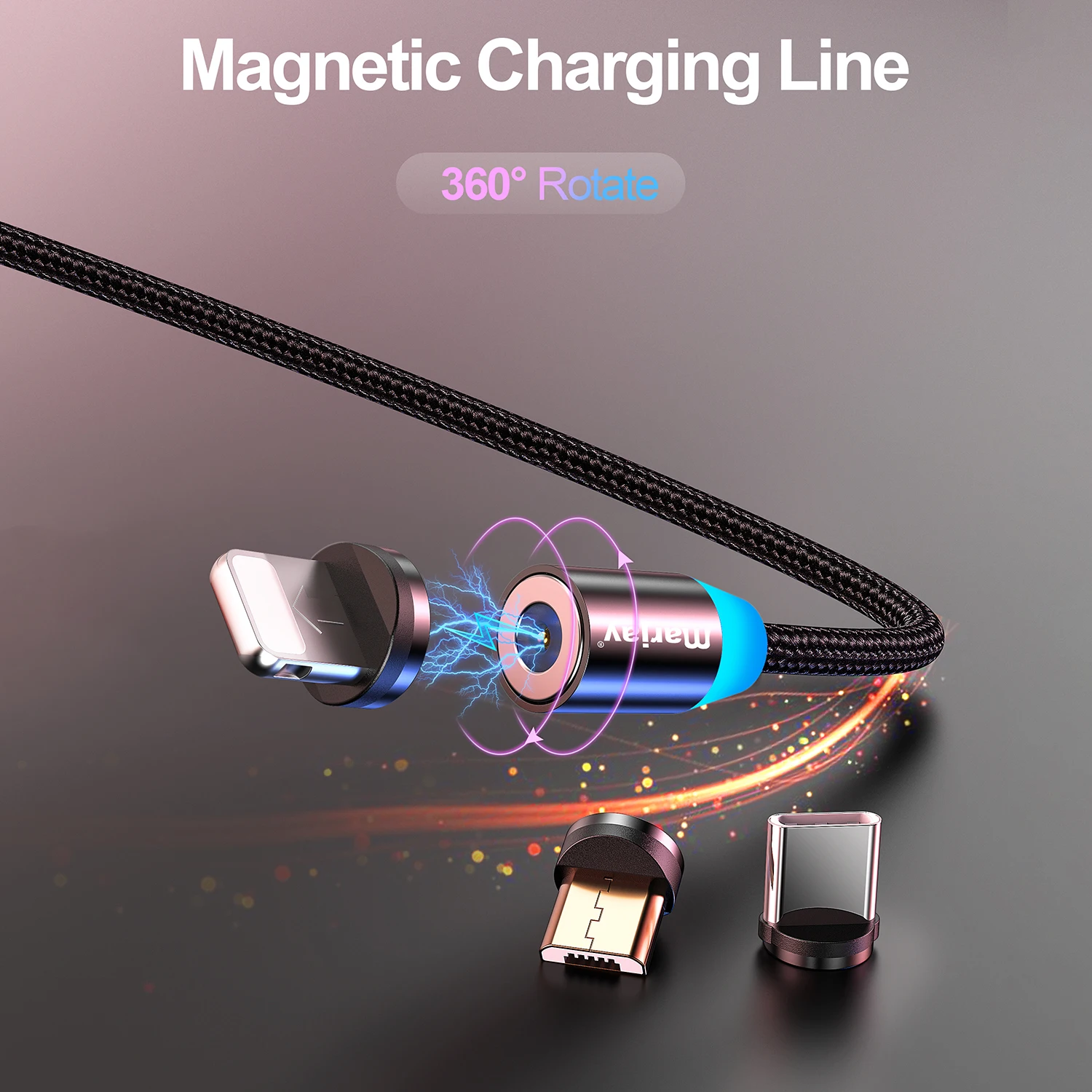 Marjay Магнитный кабель Micro usb type C кабель для iPhone samsung Android Быстрая зарядка магнит зарядное устройство мобильный телефон USB провод шнур