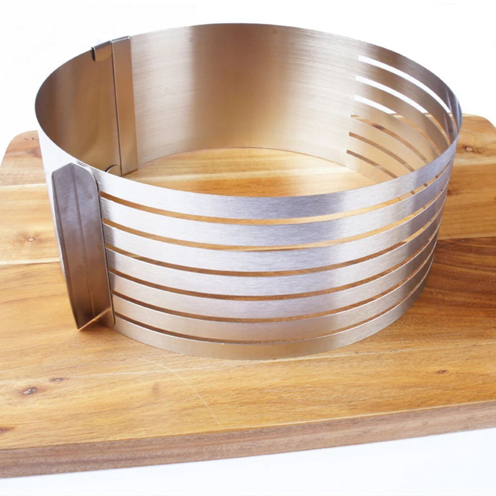 

9-12inch Ring Stainless Steel Adjustable Layer Cake Slicer Kit Mousse Mould Slicing Cake Setting Ring DIY Bakeware Cake Tools