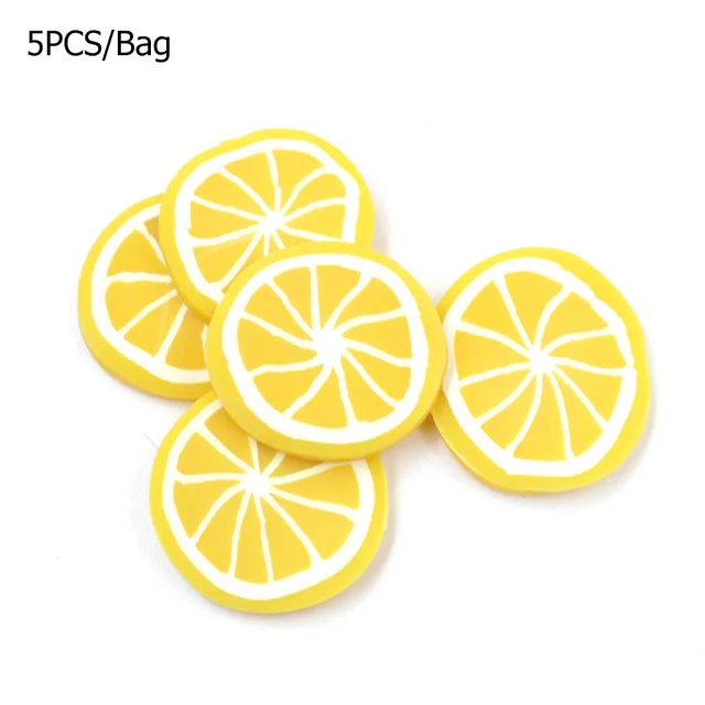 5PCS Lemon Fimo кусочки фруктов мягкая керамика для слайма поставки DIY ногтей мобильный пушистые клейкие аксессуары для полимерной глины клей Декор Игрушки - Цвет: 5PCS Lemon