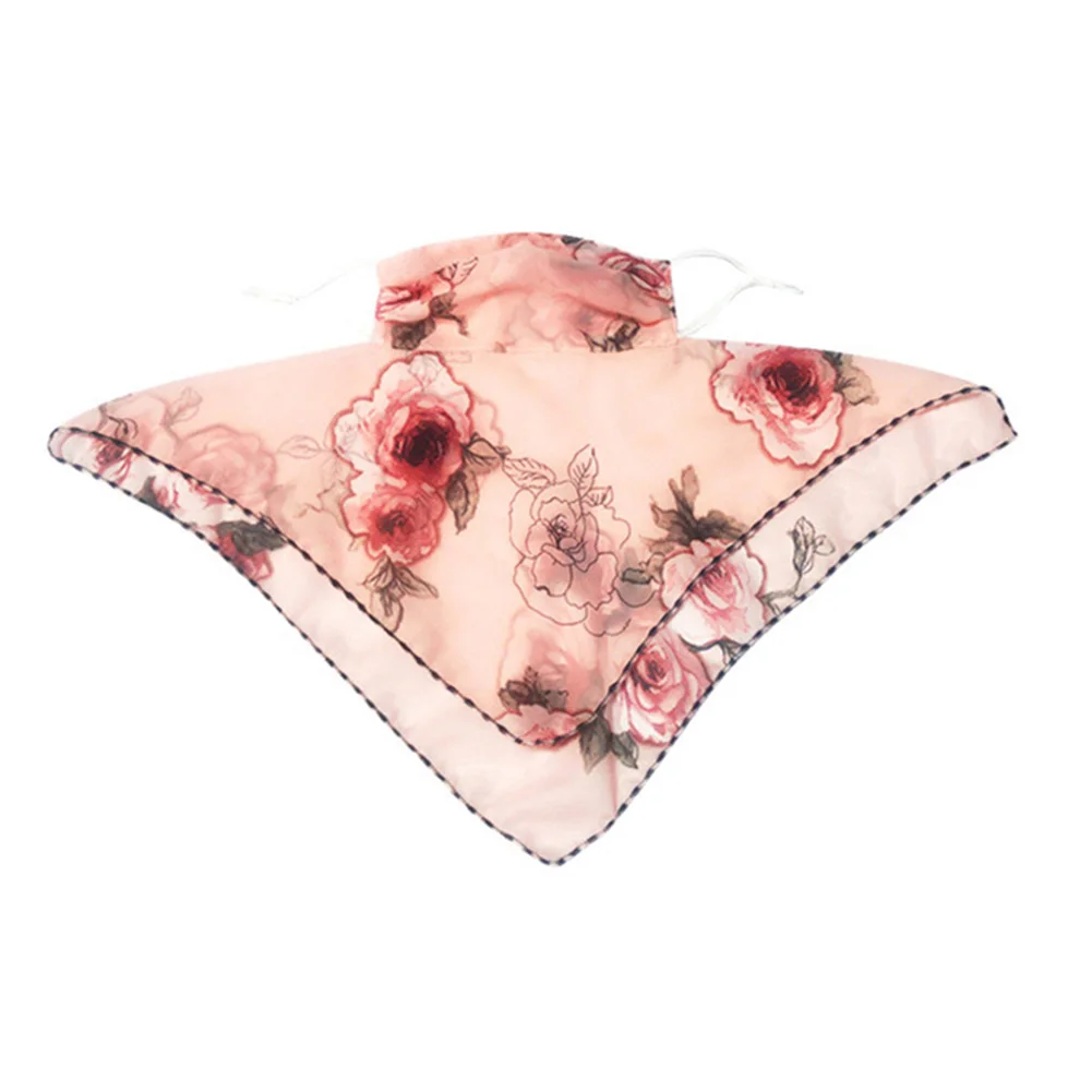 

Women Floral Print Outdoor Riding UV Protection Neck Cover Full Face Mask Protective