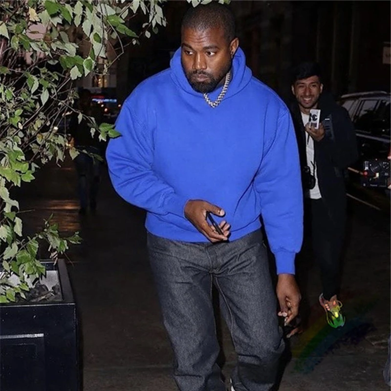 

Толстовка с капюшоном Ye Fleece Kanye West для мужчин и женщин, Свитшот высокого качества в масштабе 1:1, однотонные утепленные пуловеры оверсайз СЕЗО...