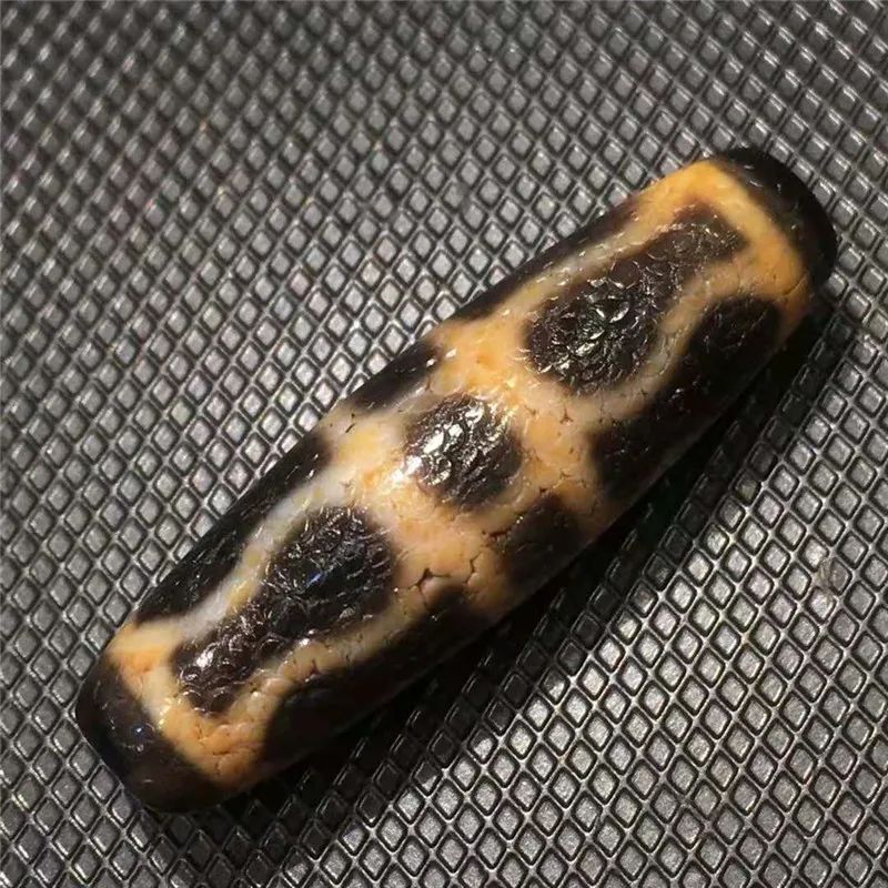 

210421-2 Antique Aged Natural Agate Vajra Tibetan Dzi Beads Powerful Amulet Antique Collectible Real Tibet Bead Certificate
