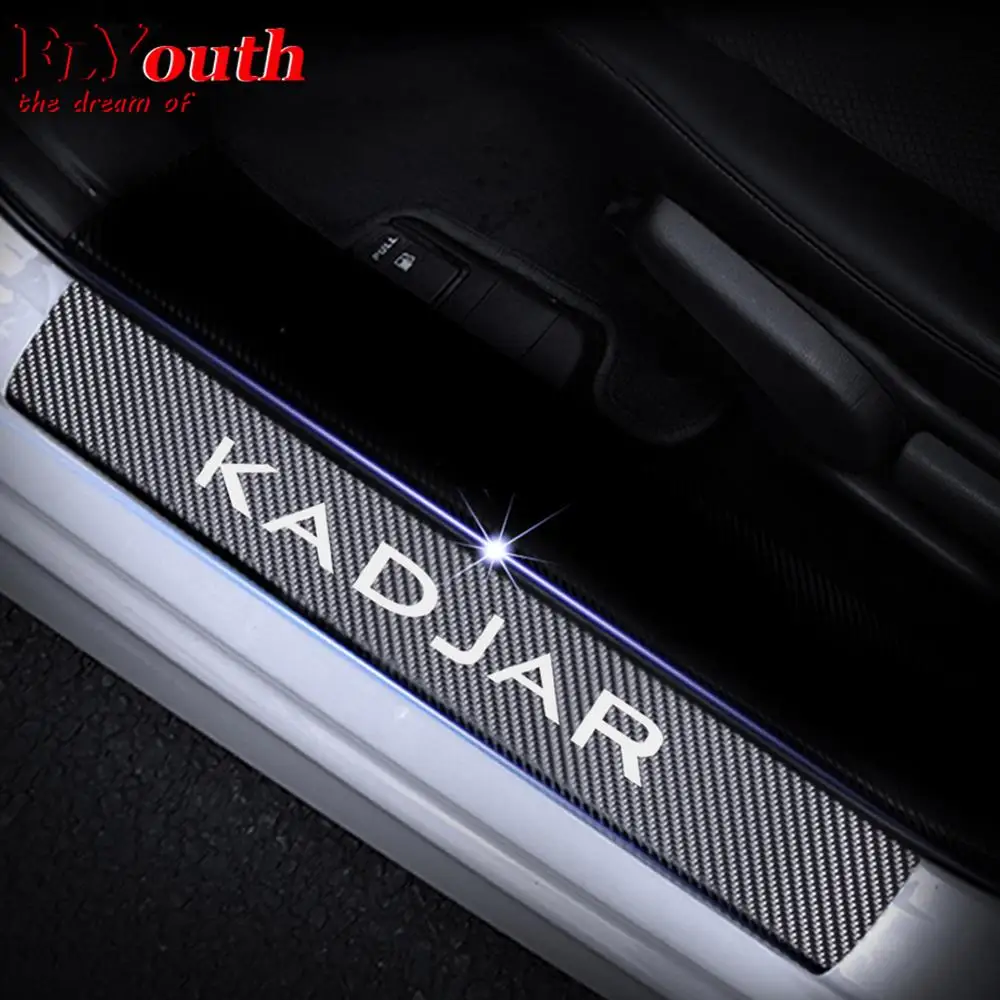 

Car Door Sill Scuff Plate For Renault KADJAR 4D Carbon Fiber Sticker Welcome Pedal Threshold Auto Accessories 4Pcs