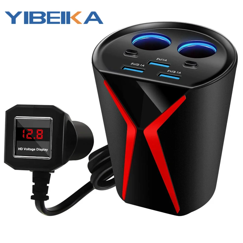 Автомобильное зарядное устройство YIBEIKA автомобильное с двумя USB разъемами 3 1 A тип