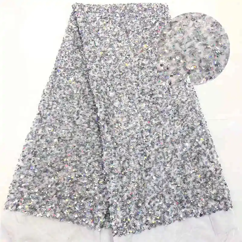 2019New Высококачественная африканская кружевная ткань органза французская