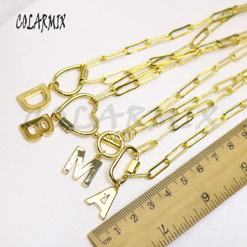 

5 pieces Letters pendants multi chain necklace link chain necklace alphabets charm jewelry letters necklace for women 51006
