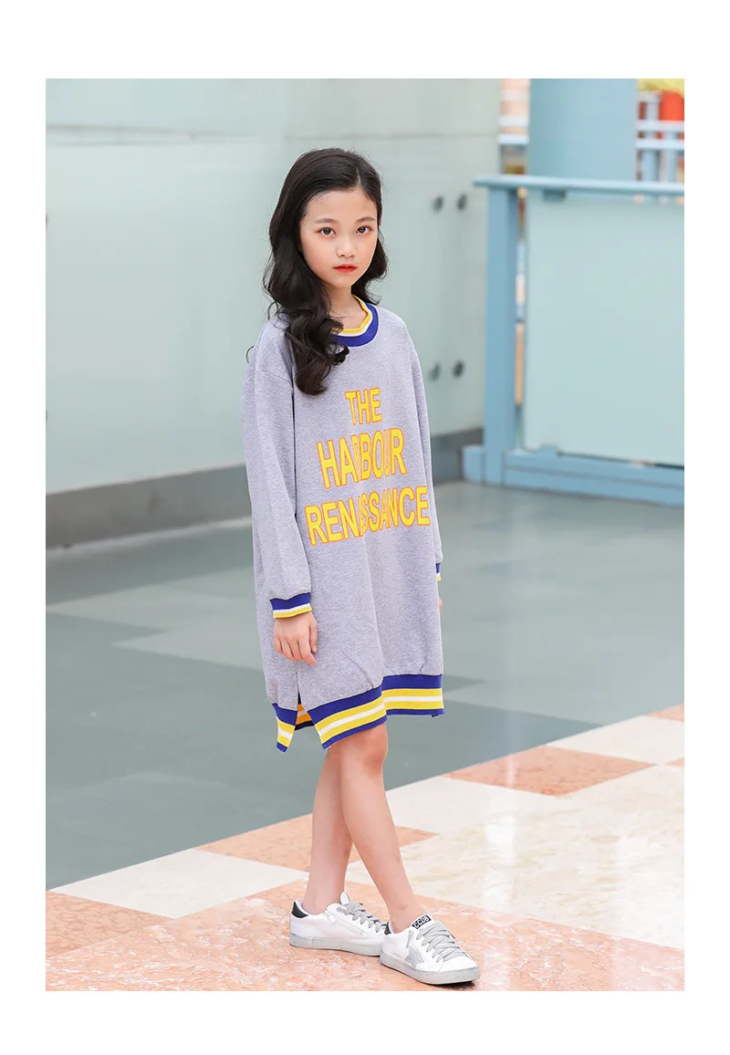 Платье для девочек осеннее платье с длинными рукавами 2018 Новое корейское детское