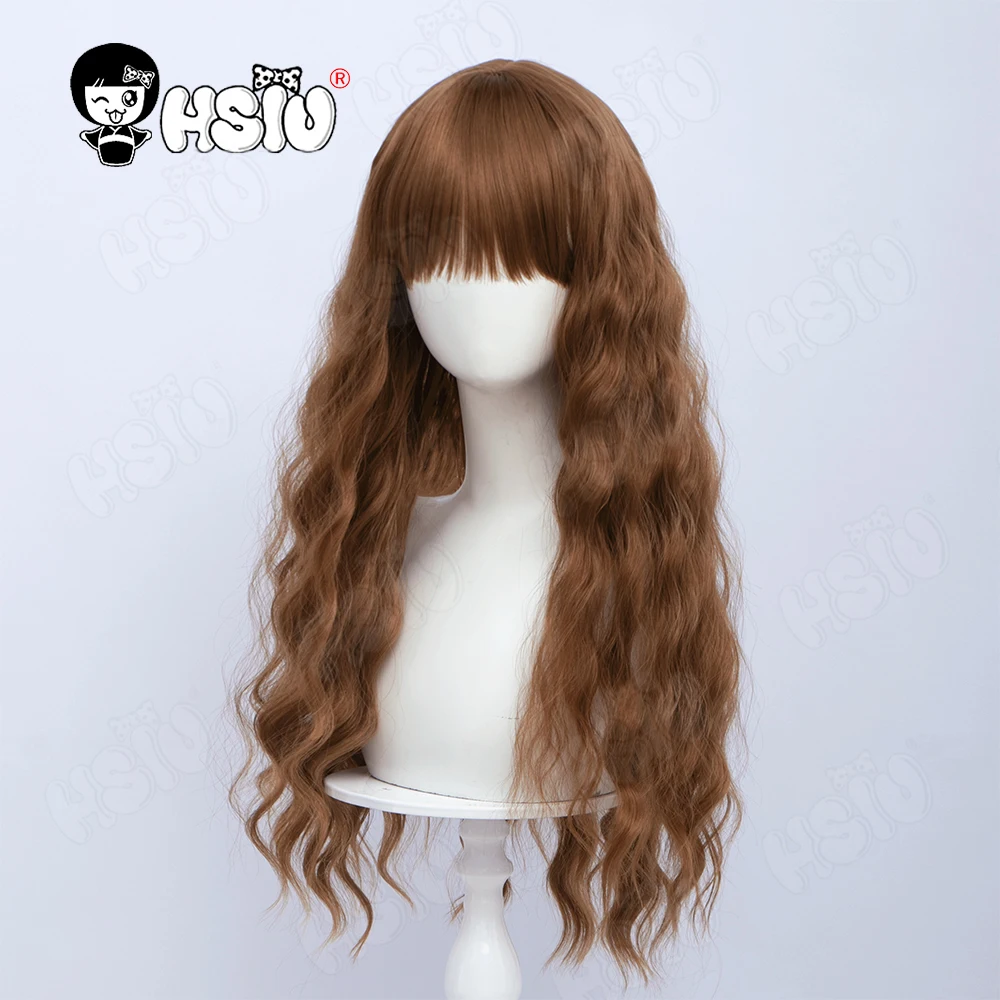 Женский парик для косплея светло-коричневые шерстяные вьющиеся длинные волосы