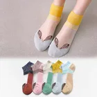 Кружевные носки, полосатые сетчатые прозрачные милые женские носки в стиле Харадзюку, женские милые японские носки, женские забавные носки-тапочки до щиколотки