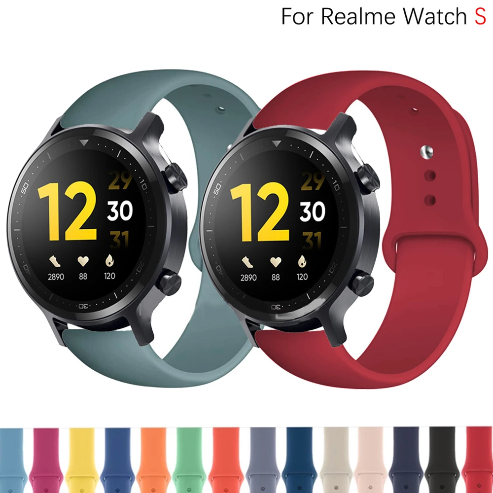 

Силиконовый ремешок для смарт-часов Realme Watch S/S Pro, спортивный браслет для Amazfit GTR 2, для Haylou RT LS05S, ремешок на запястье