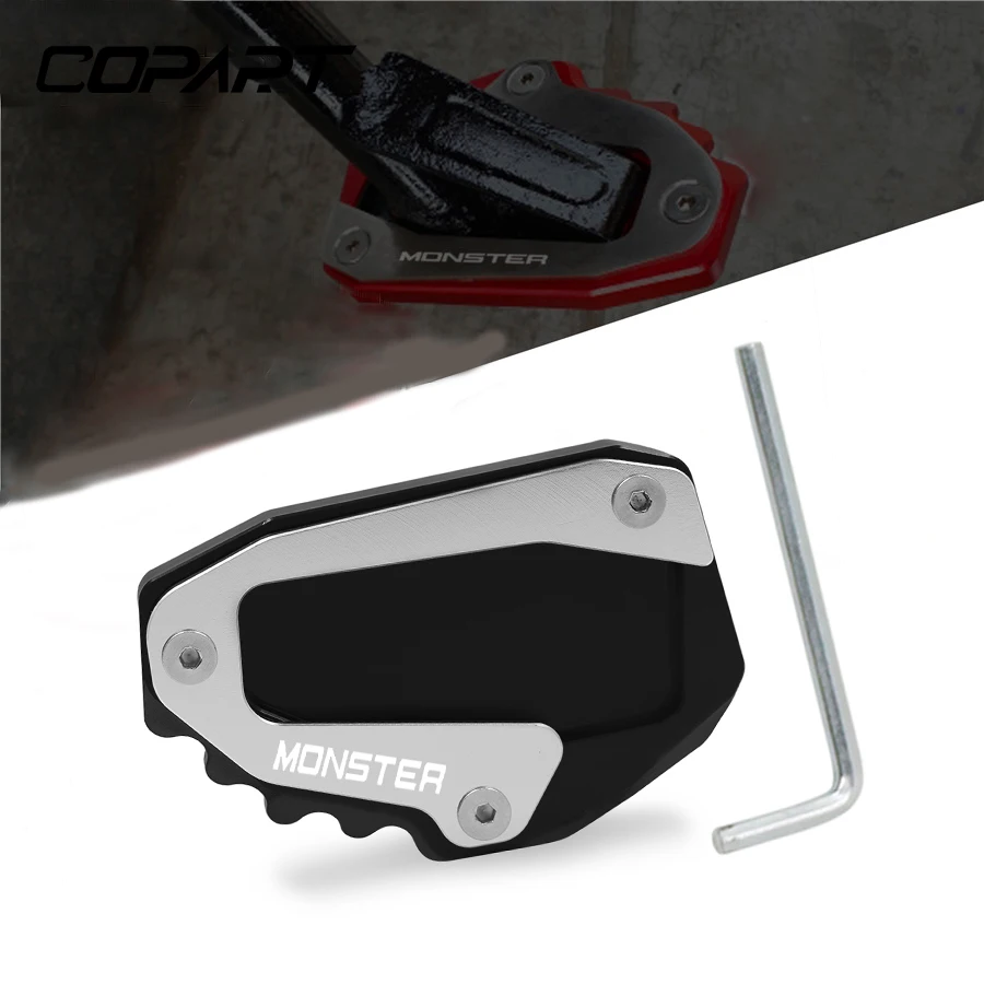 

Motorcycle Side Stand Enlarger Support Plate Pad Kickstand Enlarge Extension For DUCATI 1200S Monster 696 795 796 821 All Years