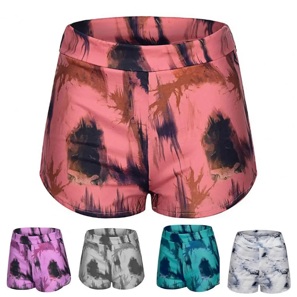 

Women's Running Shorts Tie-Dye Print Loose Mid Waist Shorts Summer Fashion Casual Ladies Fitness Jogging Sports Shorts Homewear