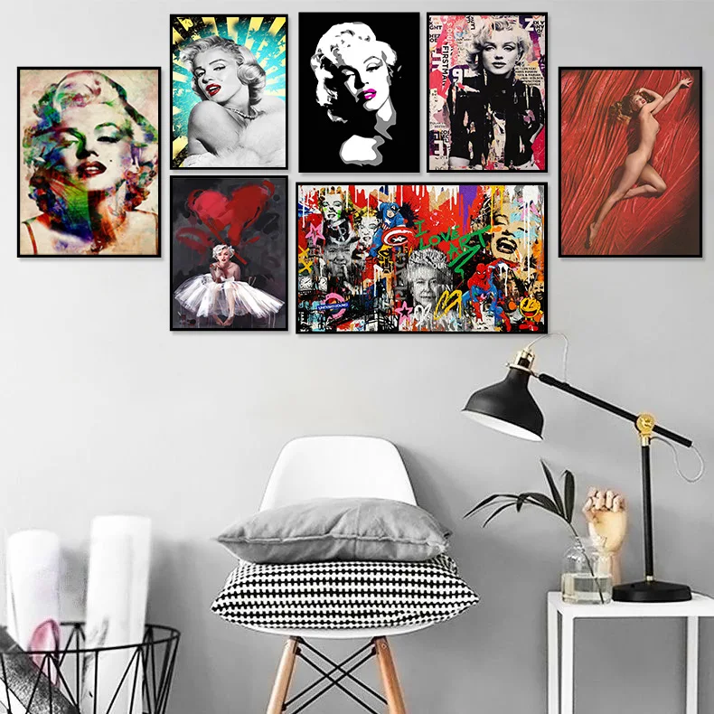 

Character classic Monroe bedroom Canvas Decorative Painting Poster Picture Album Photo Home Decor Wall Art Room Decoration