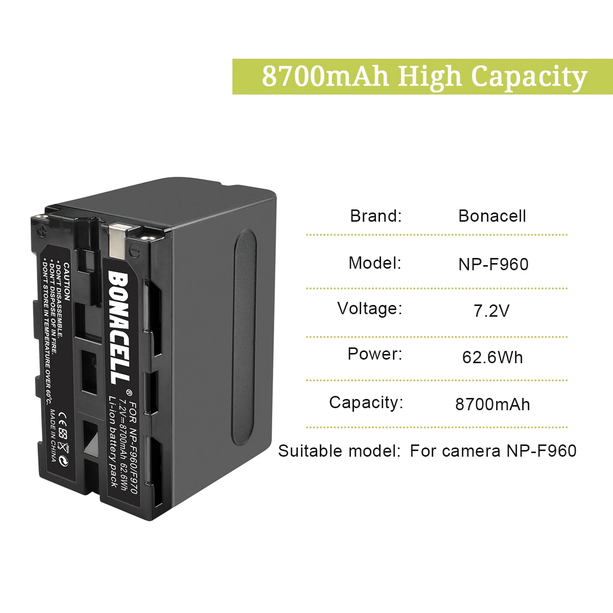 7 2 в 8700 мА · ч Задняя аккумуляторная батарея для Sony NP F970 F960 975 QM91D | Электроника