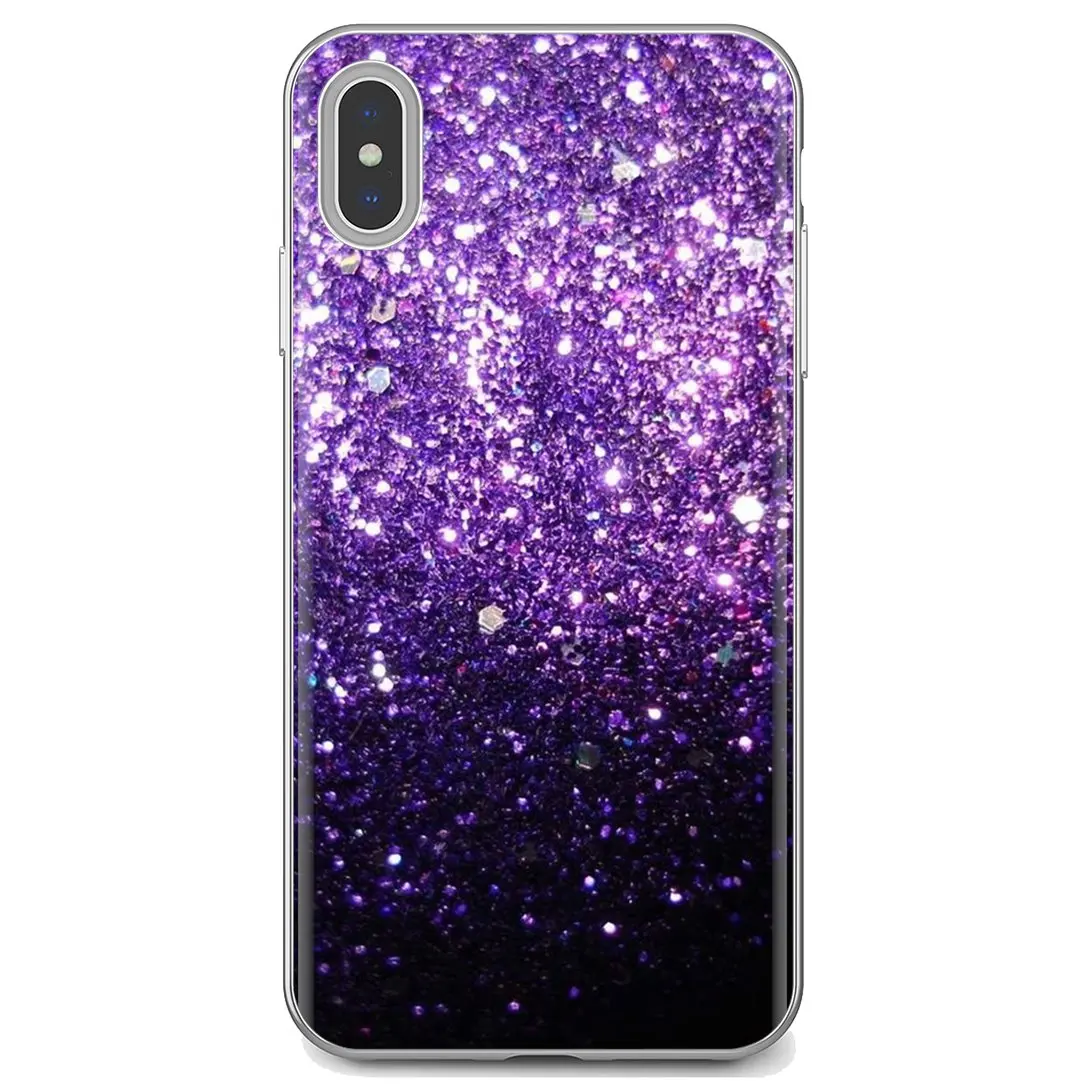 Уникальный силиконовый чехол для телефона светло-фиолетовый Блестящий