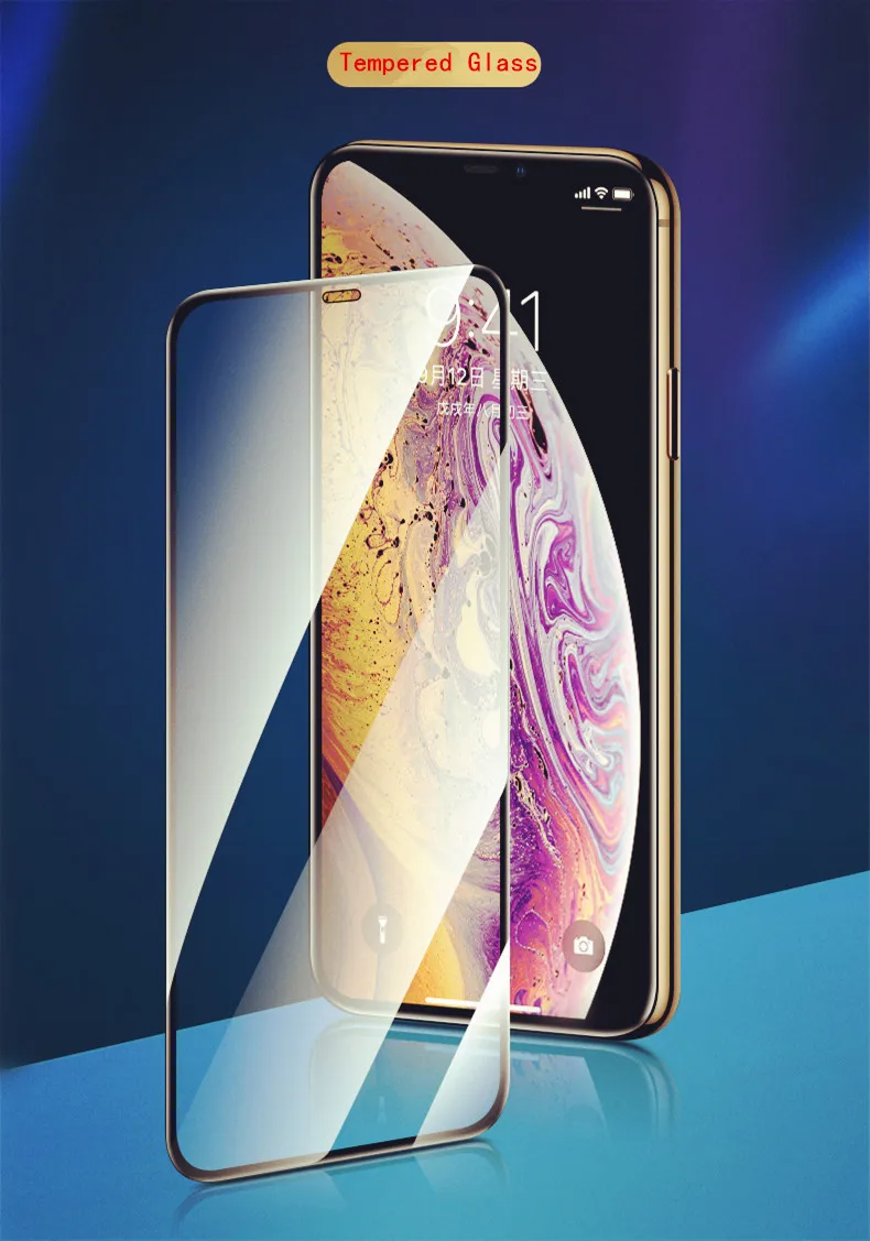 0 3 мм защита экрана из закаленного стекла для iPhone Xs Max X Xr полное покрытие защитное