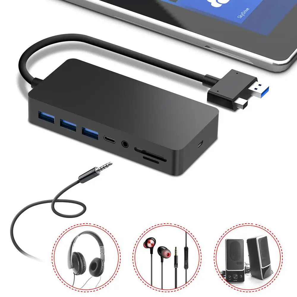 USB 3 5 концентратор для чтения карт ROCKETEK SH701 4K HDMI совместим с разъемами DP VGA