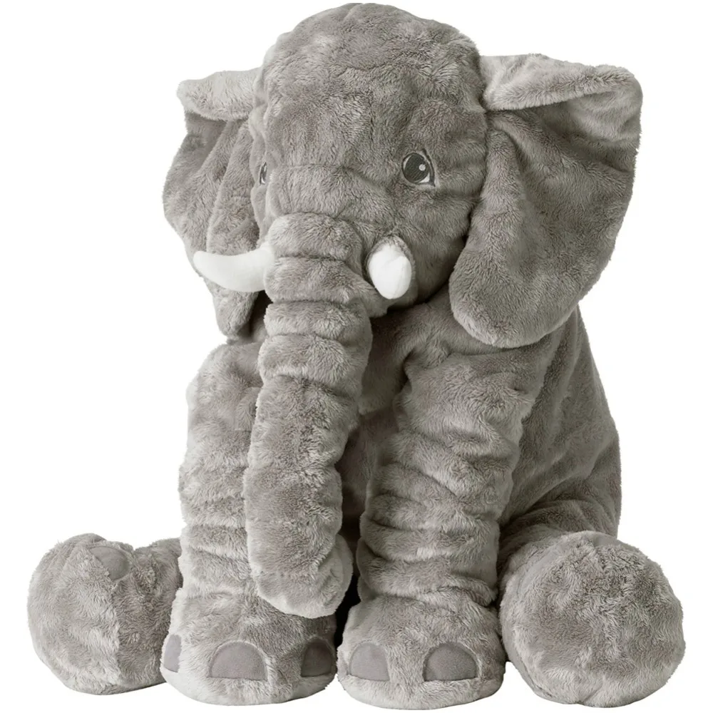 

40cm/60cm Height Large Plush Elephant Doll Toy Kids Sleeping Back Cushion Cute Stuffed Elephant Baby Accompany Doll Xmas Gift