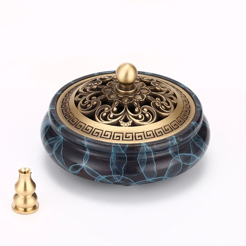 

Antique Lotus Incense Burner Buddha Hollow Indoor Copper Creative Incense Burner with Lid House Porta Incienso Home Decor 60AA01