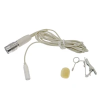 beige lavalier lapel clip microphone for audio technica system hirose 4pin plug