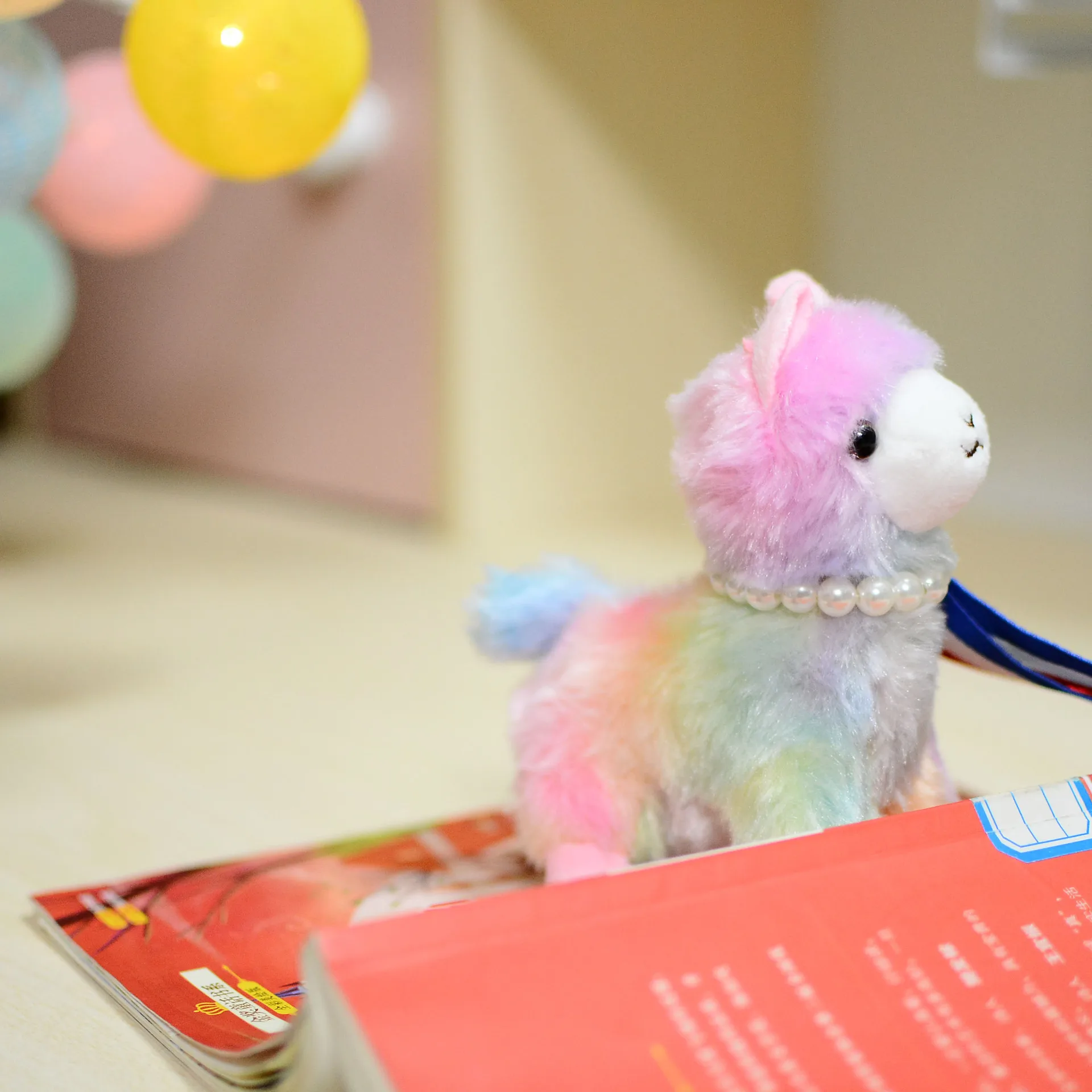 

Zqswkl toy keychain pendant rainbow grass mud horse doll beast sheep doll pendant small stuffed toys cute key chain